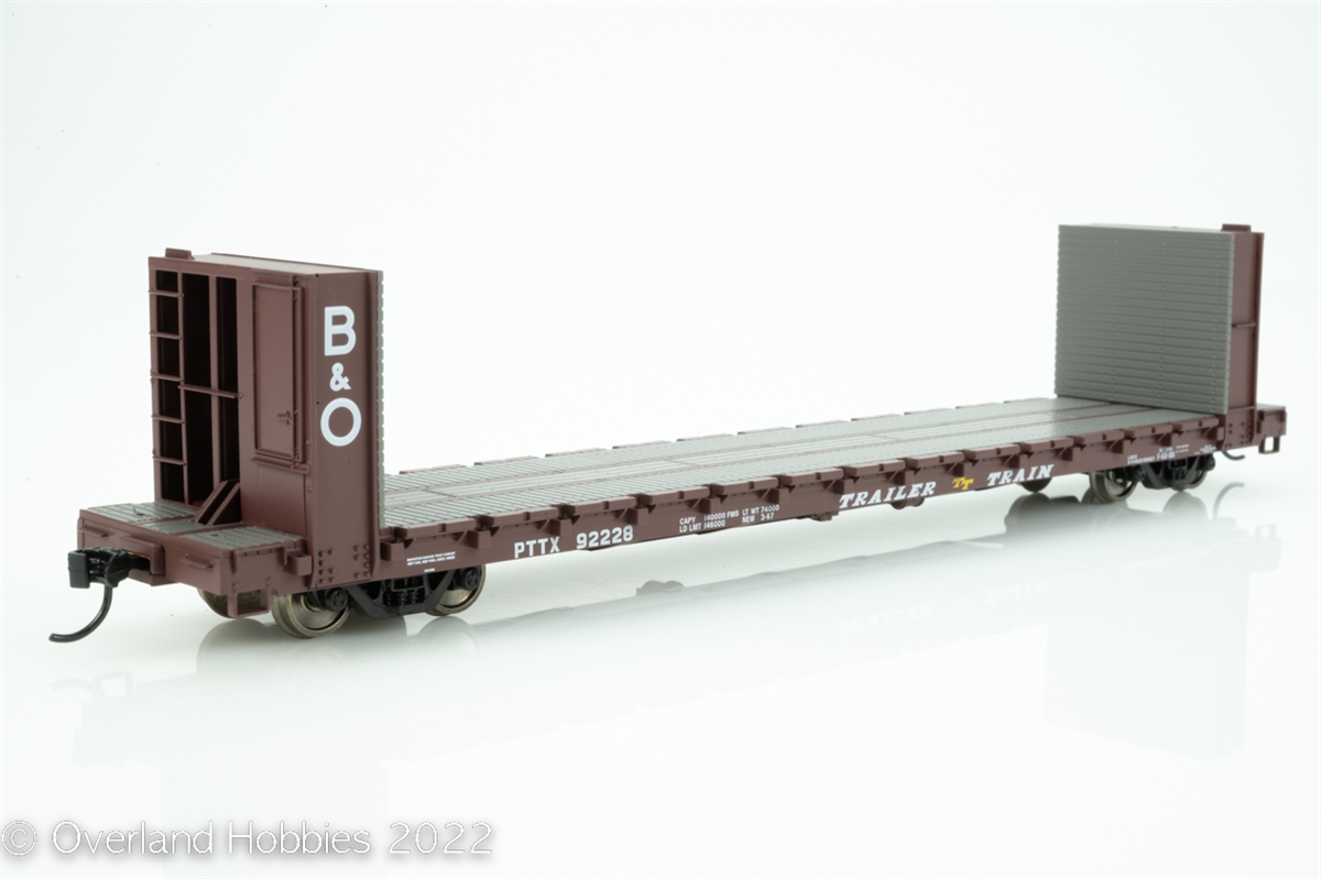 60' Pullman-Standard Bulkhead Flatcar: B&O Bulkheads / Trailer