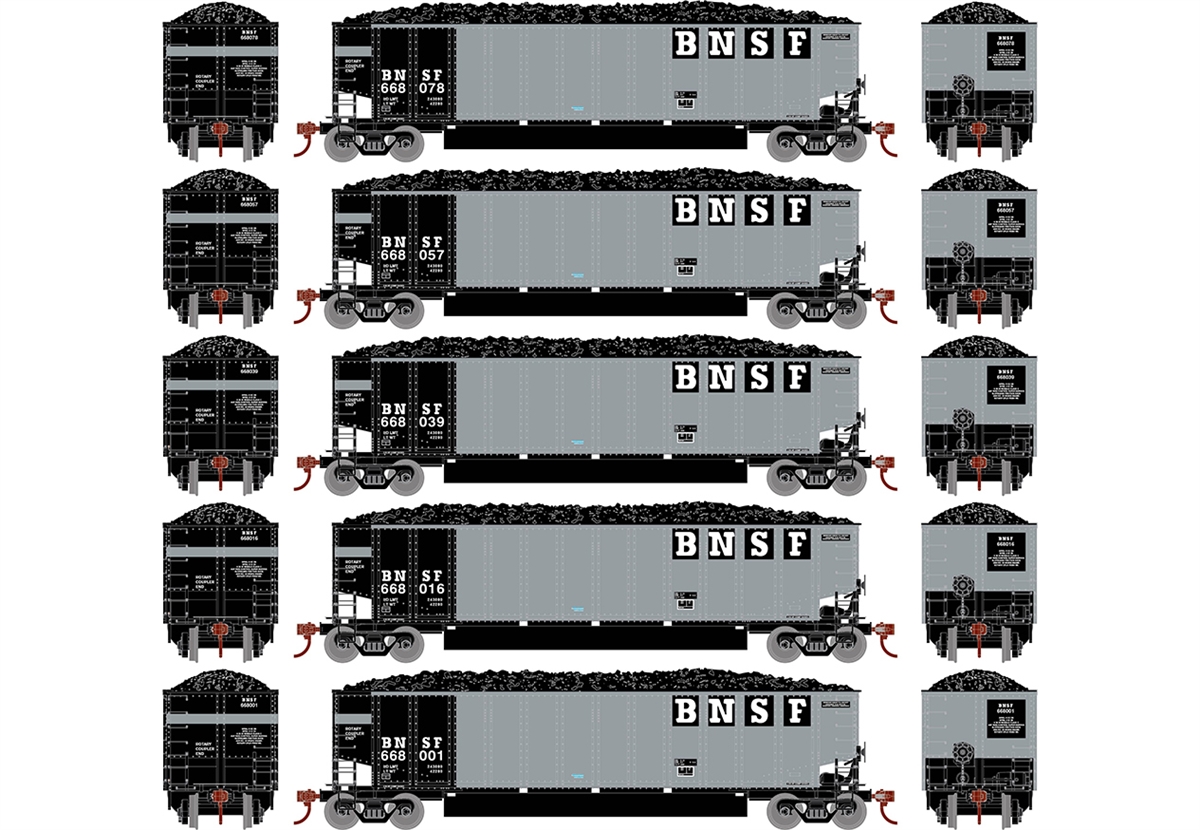 Bethgon Coalporter w/ Load (5 Car Set): BNSF (3 Sets) | Athearn RTR
