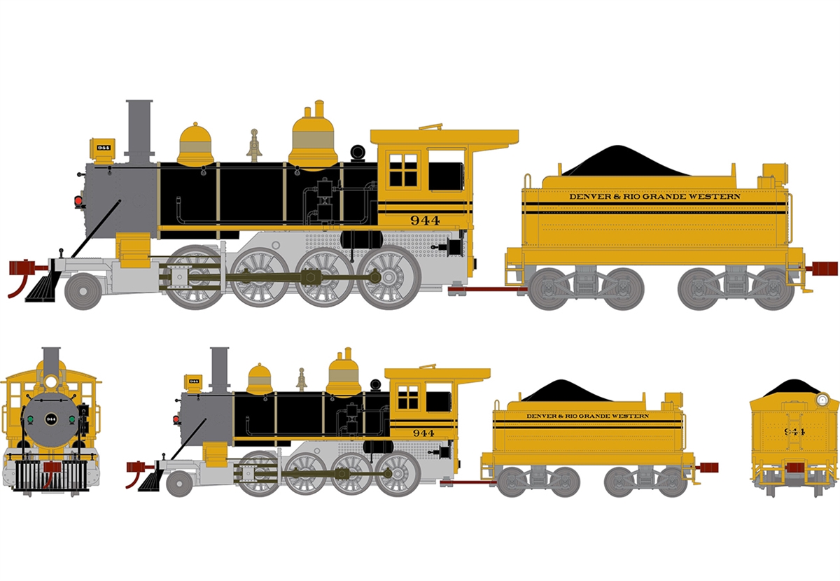 2-8-0 Steam Locomotive (DC, No Sound): D&RGW (2 Rd #s) | Athearn RTR