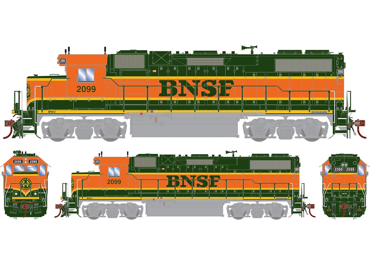 EMD GP38-2 (DCC & Sound): BNSF #2099 | Athearn Genesis